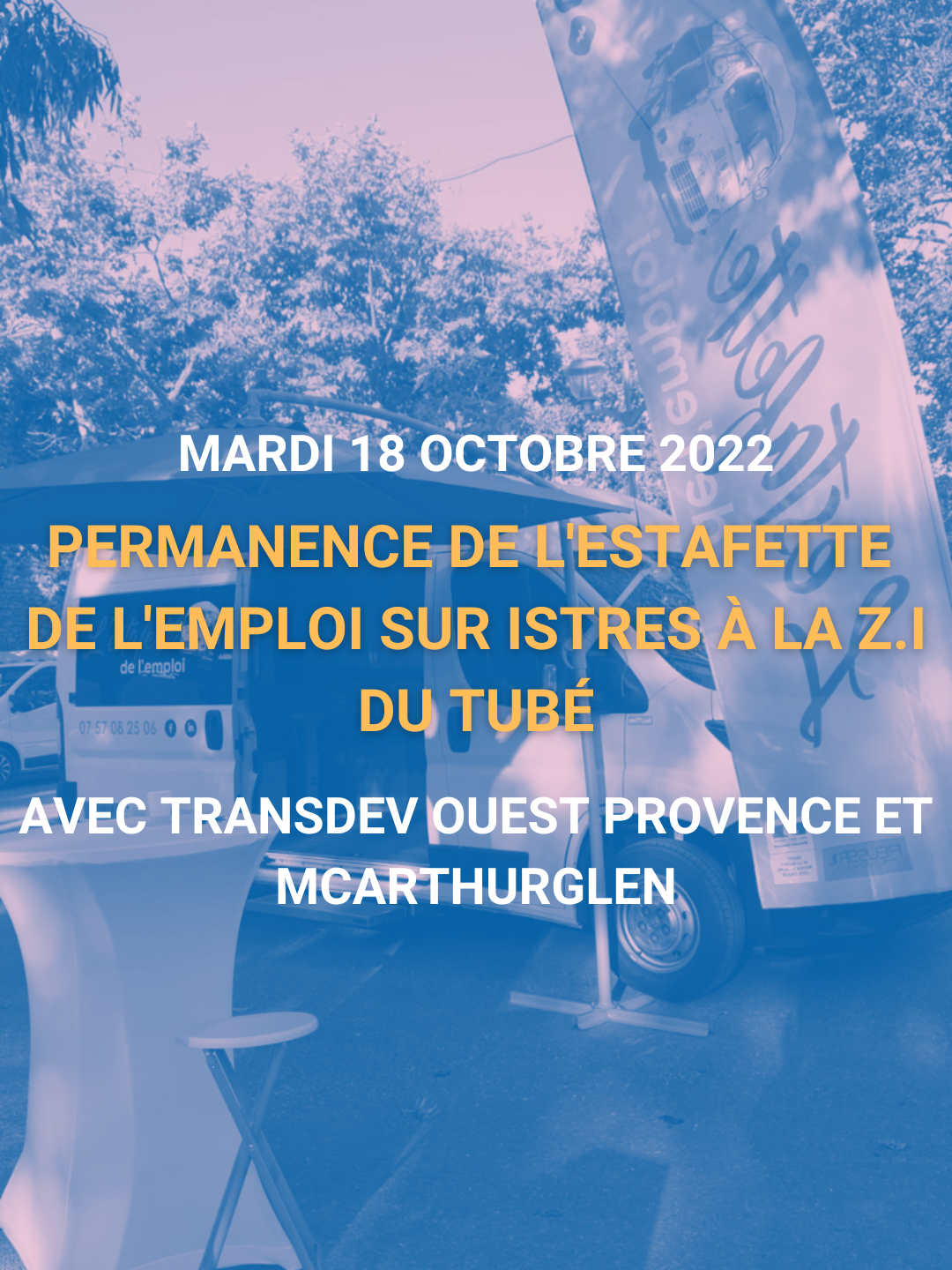 Visuel permanence de l'estafette de l'emploi Mardi 18 Octobre 2022