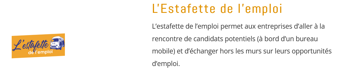 l'estafette de l'emploi texte et photo